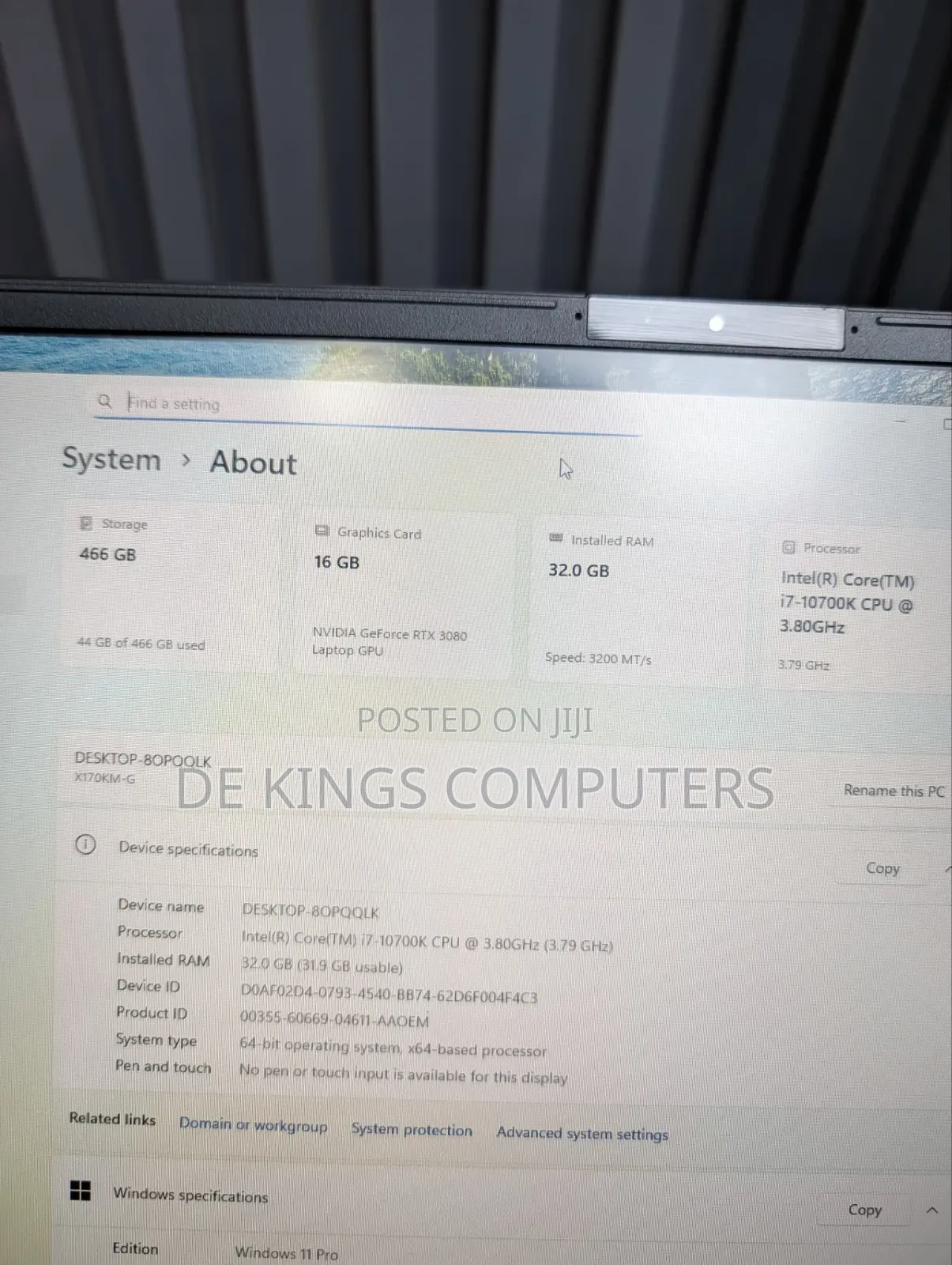 Laptop Sager NP9877 32GB Intel Core i7 SSD 512GB
