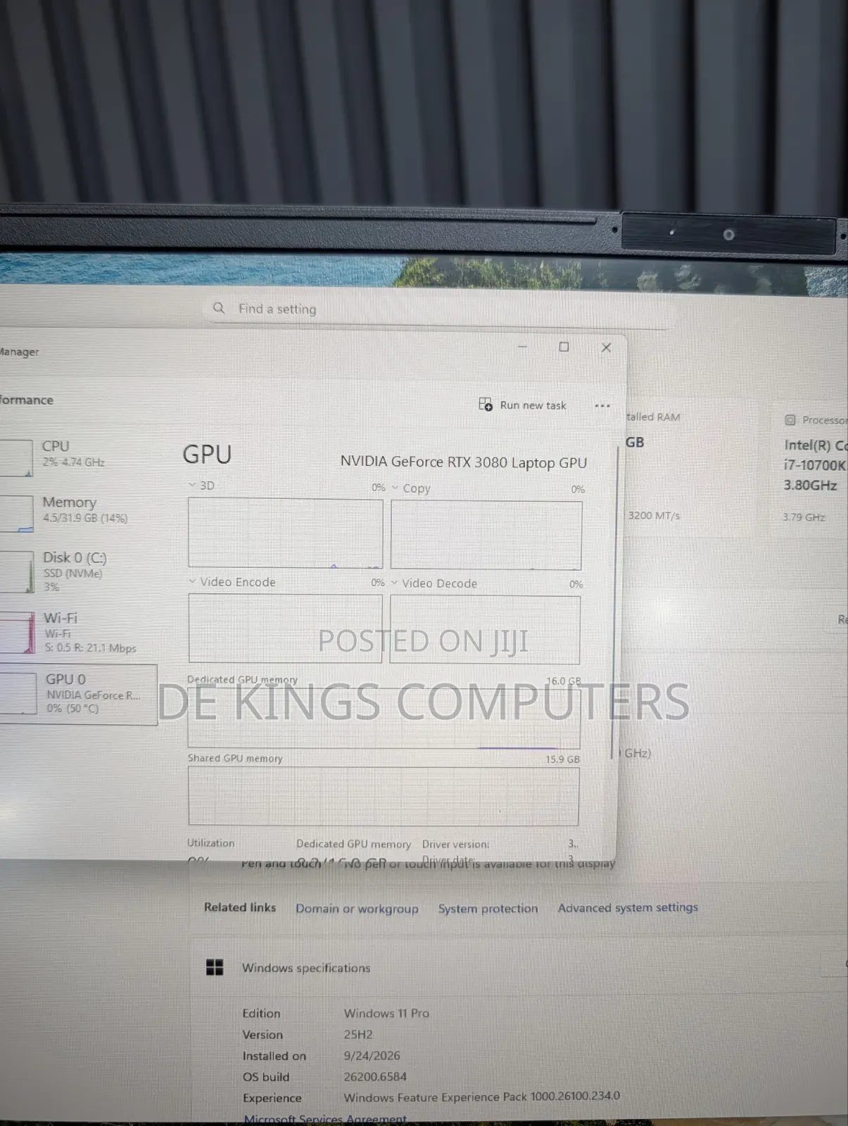 Laptop Sager NP9877 32GB Intel Core i7 SSD 512GB