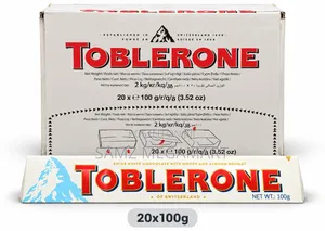 Toblerone Swiss White Chocolate With Honey and Almond Nougat 20x100g
