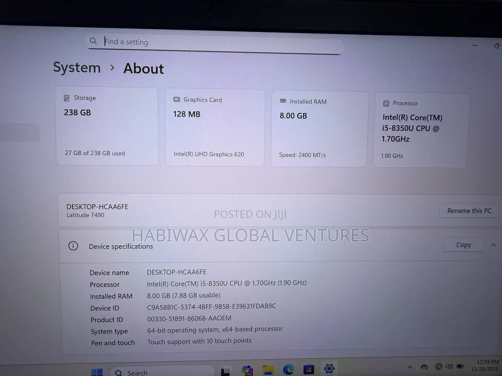 Laptop Dell Latitude 7490 8GB Intel Core i5 SSD 256GB