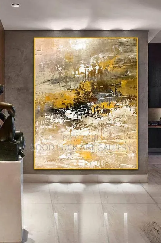 Yellow and Grey Abstract