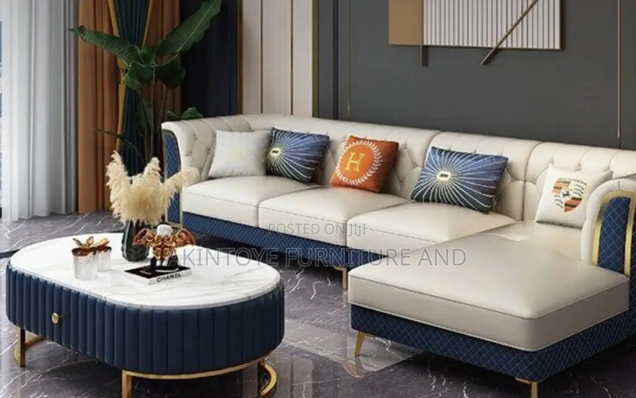 L Shap With Leather Fabric Material