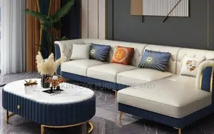 L Shap With Leather Fabric Material