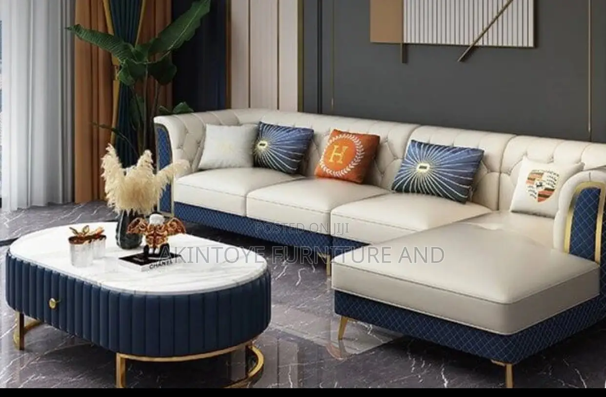 L Shap With Leather Fabric Material