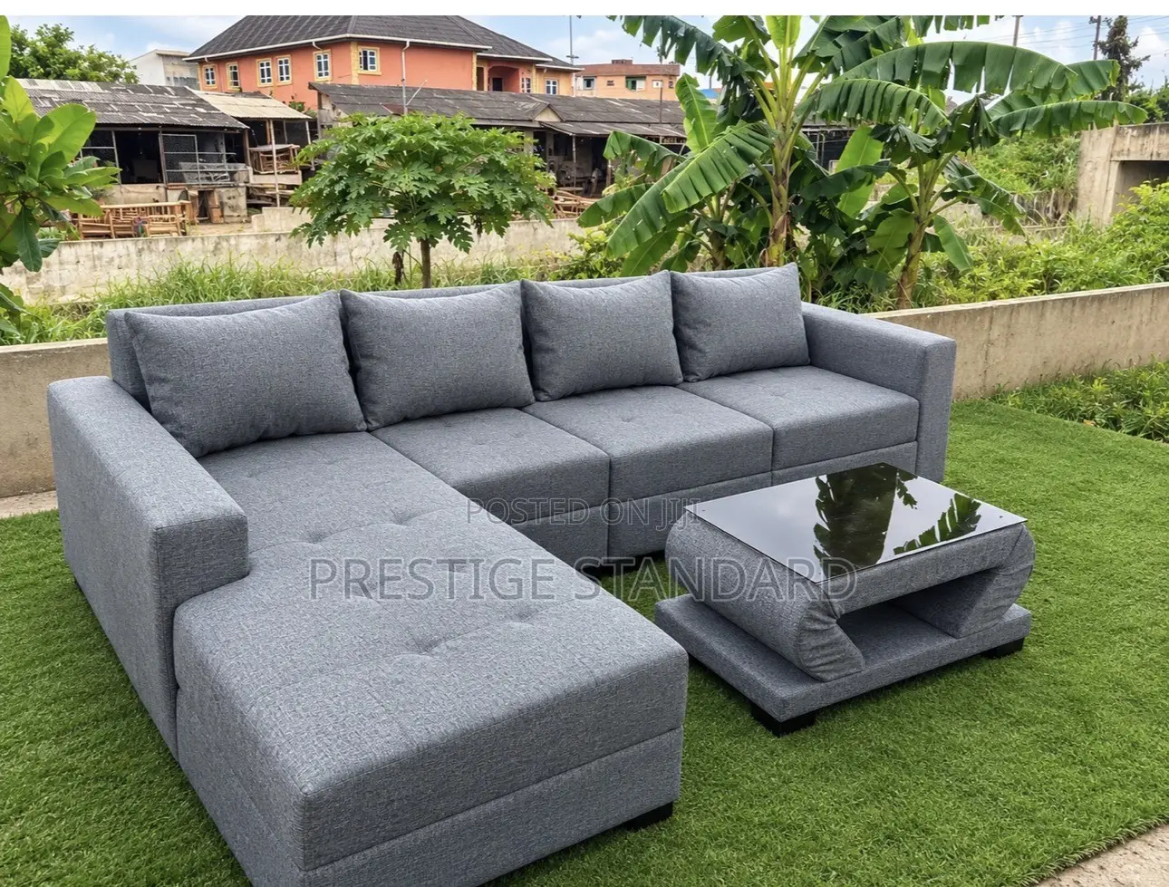 Standard Grey Couch and Center Table