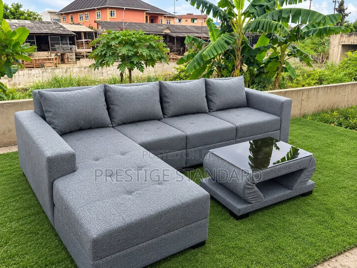 Standard Grey Couch and Center Table