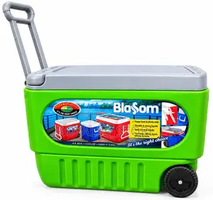 50L Insulated Heavy Duty Cooler Box With Wheels Trolley Handle