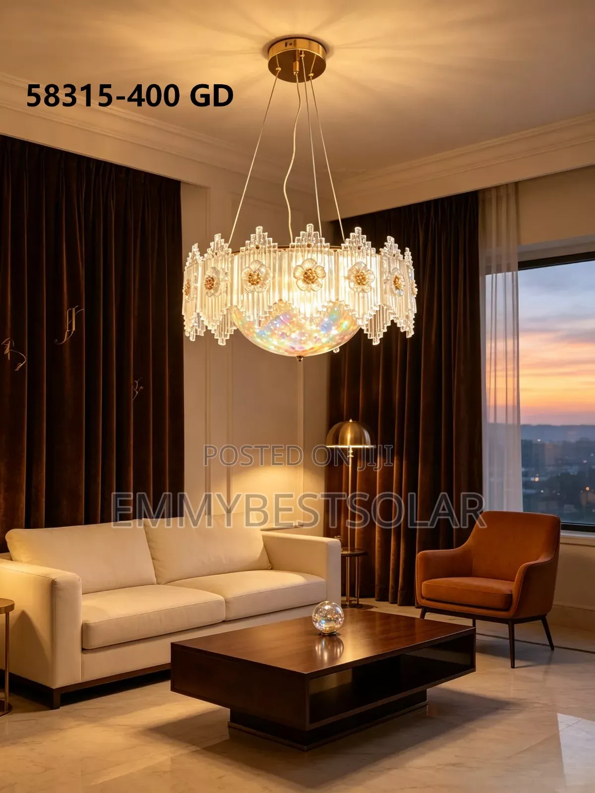 French Murano Glass Chandelier Light