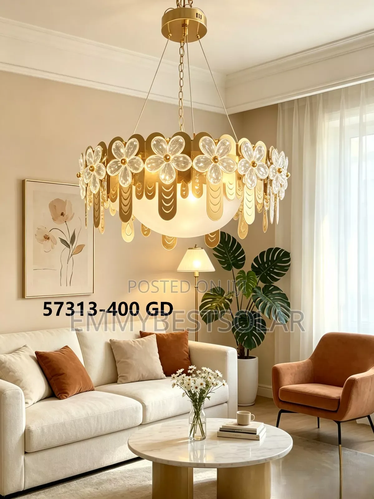 French Murano Glass Chandelier Light
