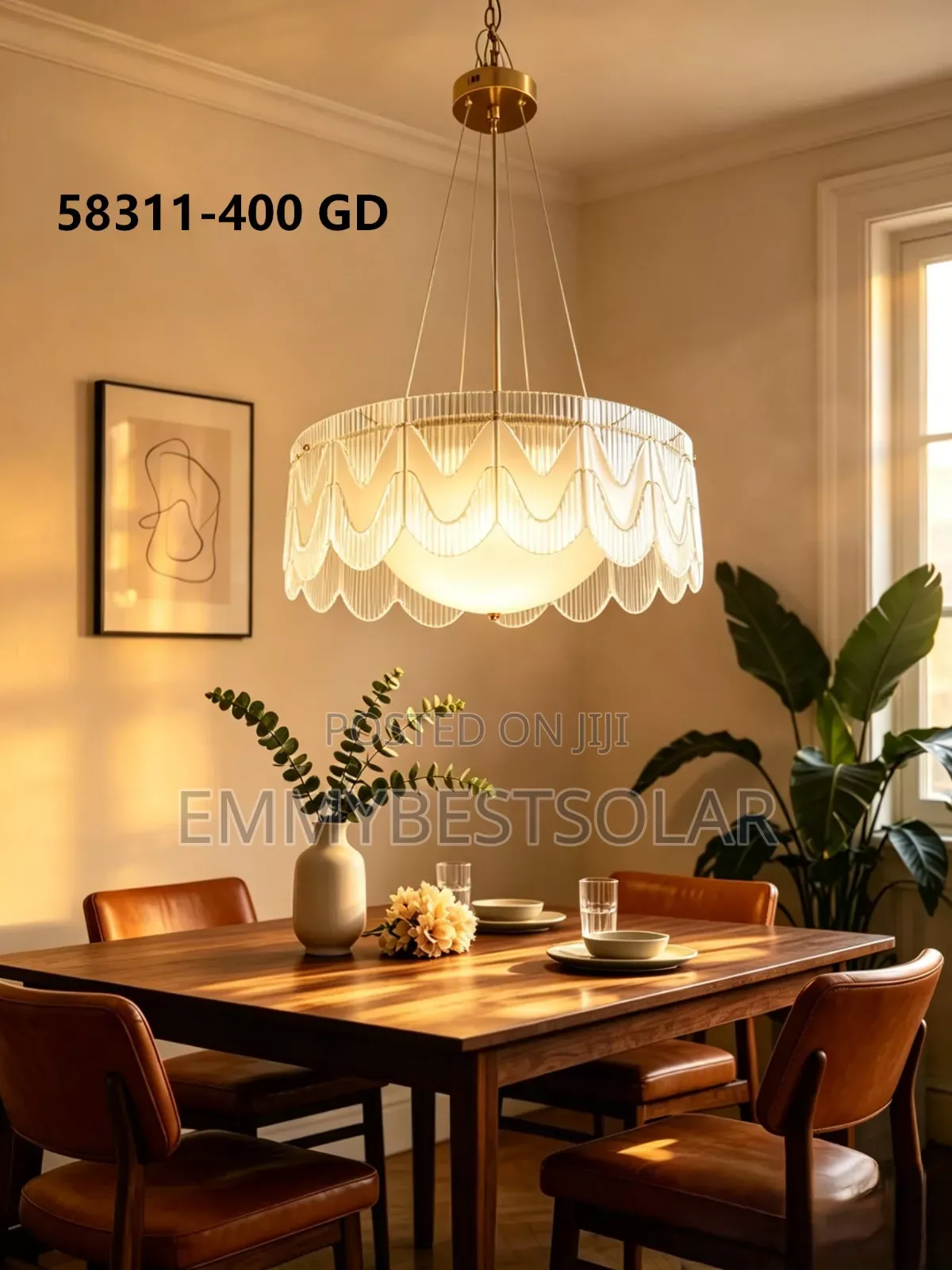 French Murano Glass Chandelier Light