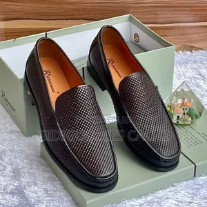 Richwanaz Men's Woven/Perforated Leather Loafers
