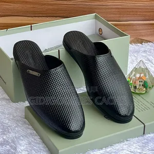 Richwanaz Men’s Woven/Crocodile Print Criss-Cross Mules in 3 Colors