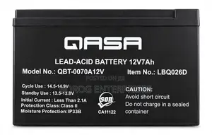 QASA Lead Acid Battery 12v 7ah-Lbq026d