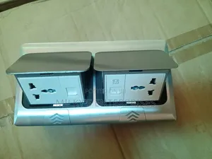 MK Pop Up Floor Socket With 2 Sockets, 1 Data and 1 Telephone