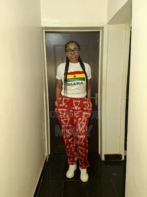 Red Adire Balloon Trousers
