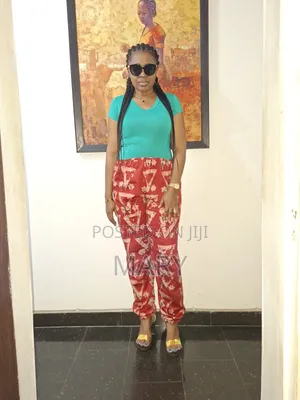 Red Adire Balloon Trousers