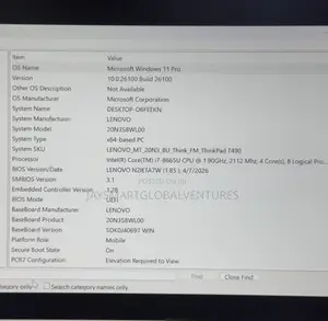 Laptop Lenovo ThinkPad T490s 16GB Intel Core i7 SSD 256GB