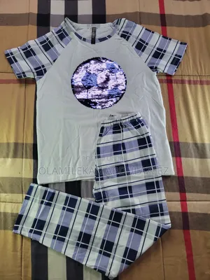 Premium Plaid Trousers Sequin Top 2pcs Set Children's Wear