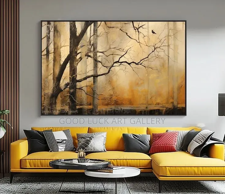 Golden Forest Landscape Canvas