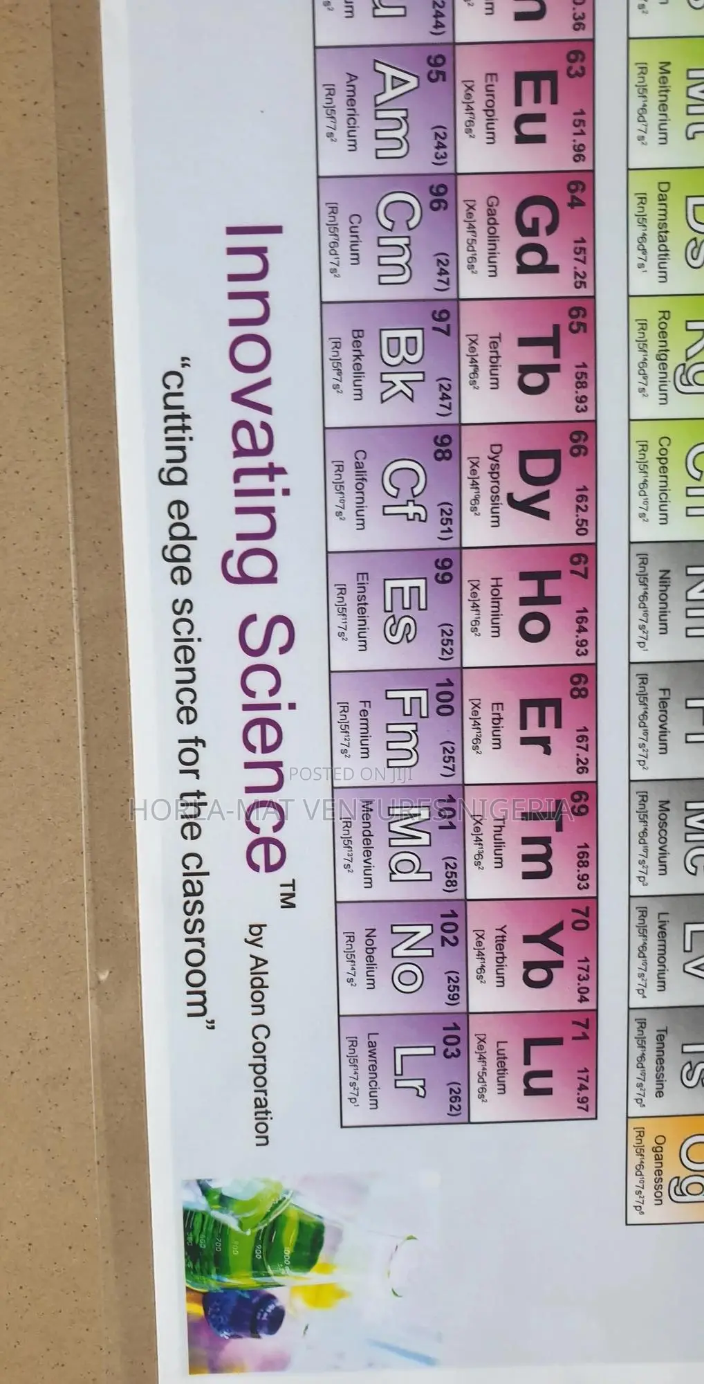 Periodic Table of the Element Chart (11" X 17")
