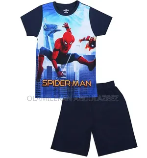 Boys Spider-Man Cartoon 2pcs Clothing Set–Navy Blue