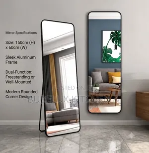 Modern Full-Length Dressing Mirror – Freestanding/Wall Mounted