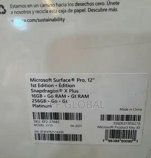 New Microsoft Surface Pro (2017) 16GB Qualcomm Snapdragon X Plus 256GB