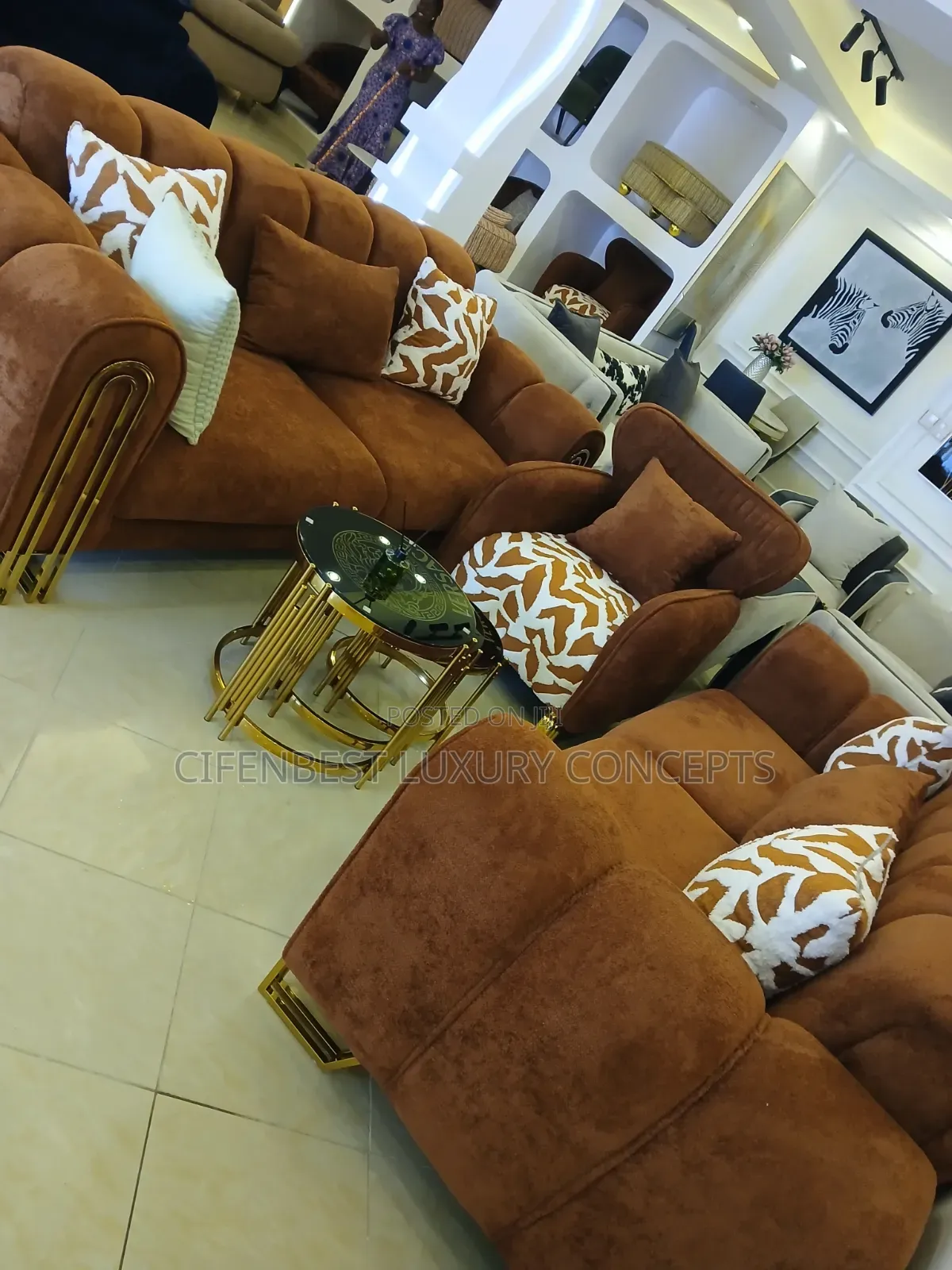 Luxury Sofa Contemporary Set With Centre