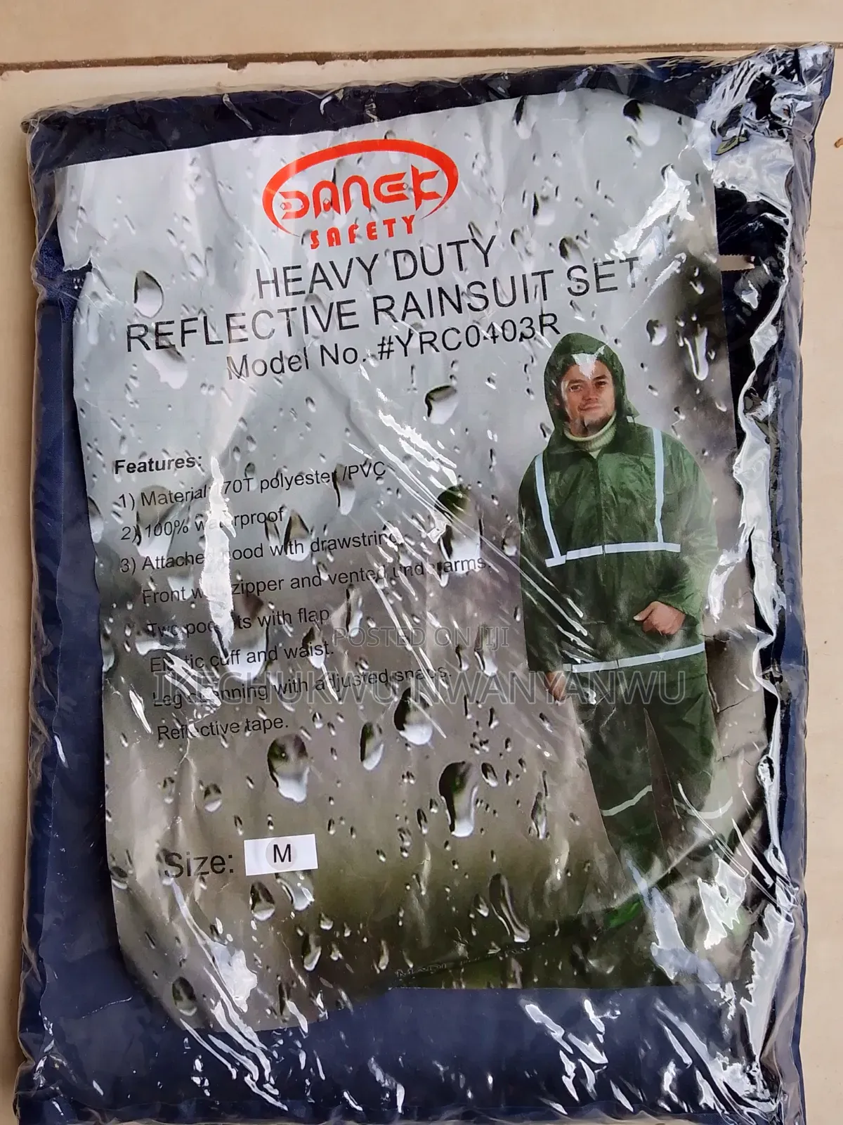 Blue Reflective Raincoat