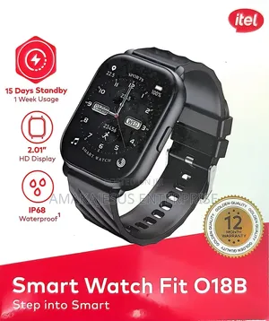 Itel Smart Watch Fit 018B, IP68 Waterproof, With 2 Replaceable Straps