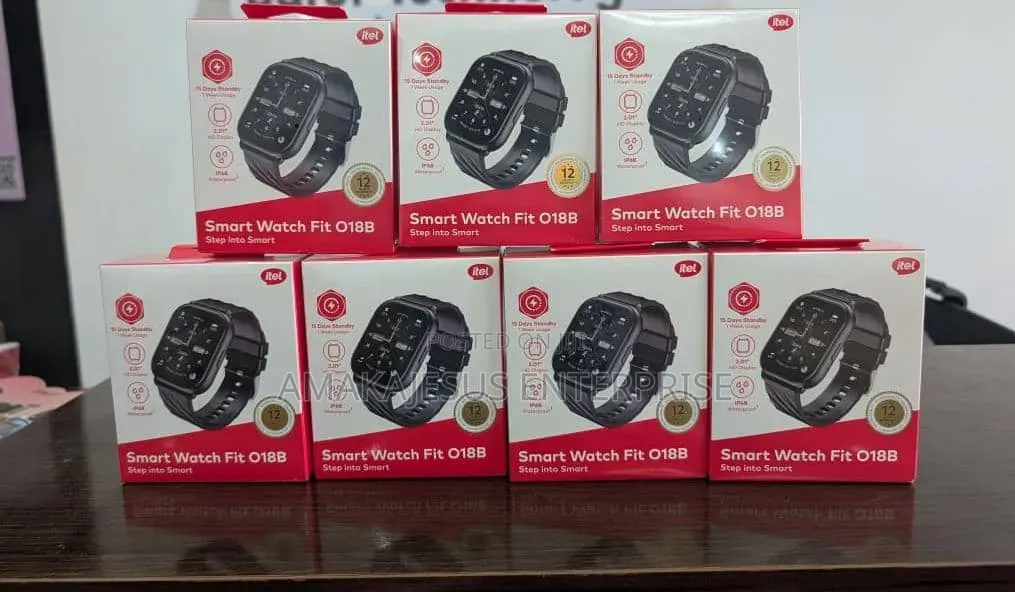 Itel Smart Watch Fit 018B, IP68 Waterproof, With 2 Replaceable Straps