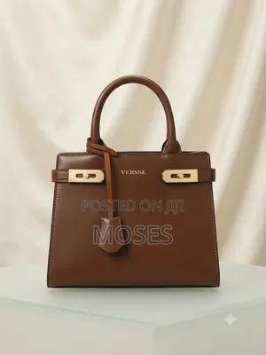 Elegant Versse Structured Top-Handle Handbag - Brown