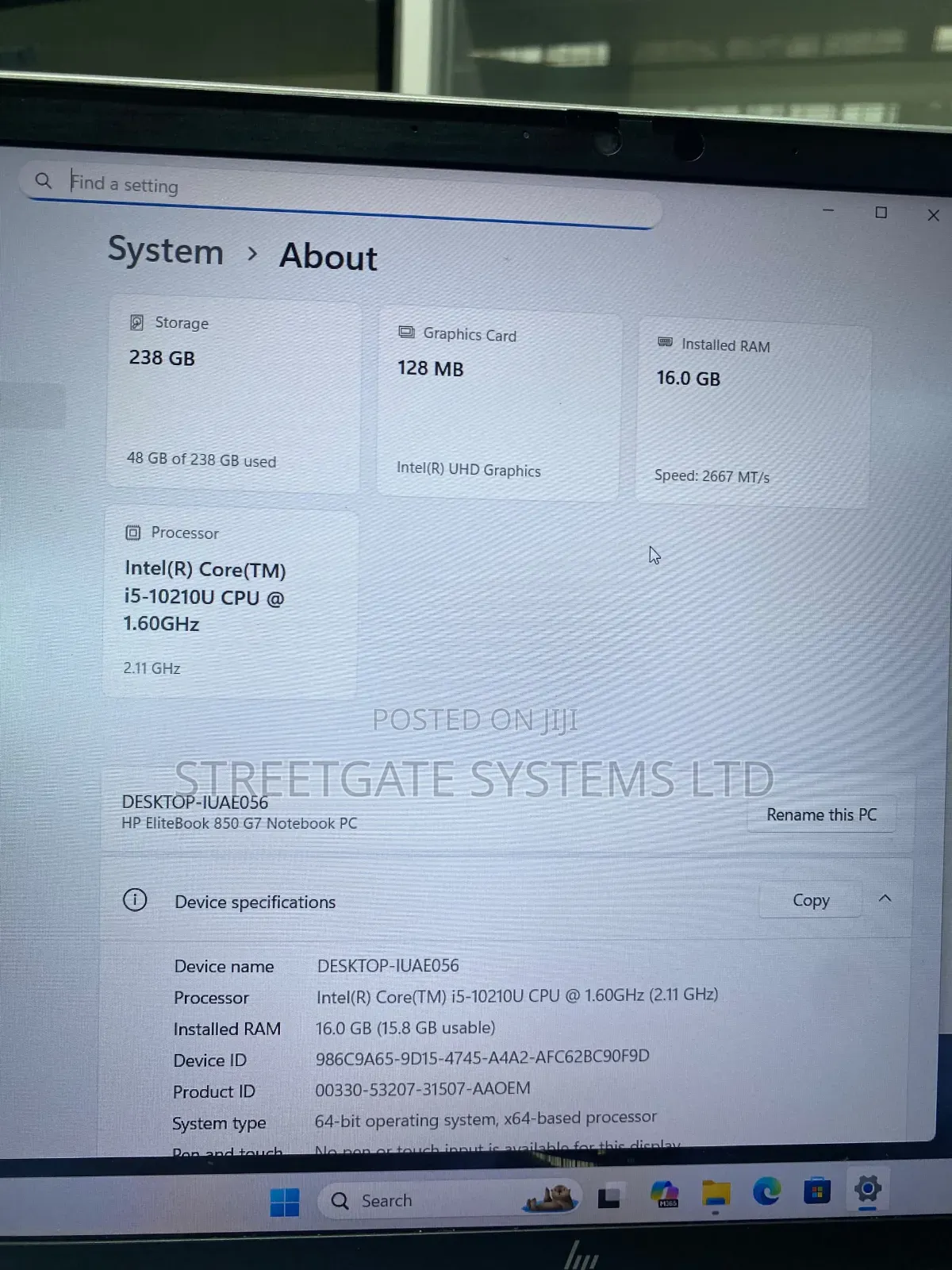 Laptop HP EliteBook 850 16GB Intel Core i5 SSD 256GB