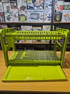 Durable 2-Layer ABS Plastic Plate Dish Drying Rack (Green)