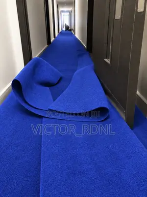 Long Blue Wall to Wall Rug