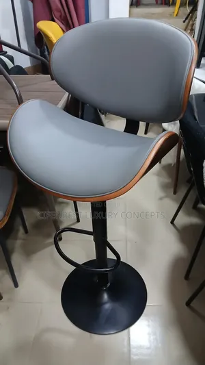 Unique Grey Rotational Bar Stool