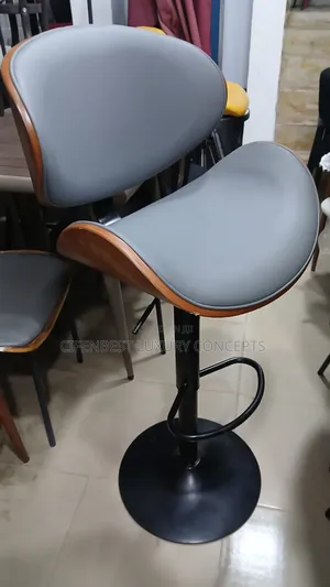 Unique Grey Rotational Bar Stool