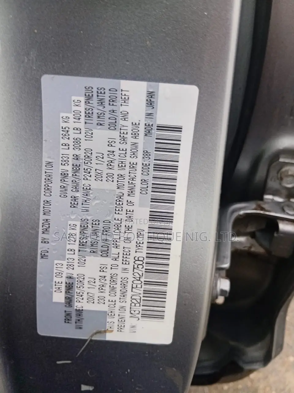 Mazda CX-9 2014 Gray