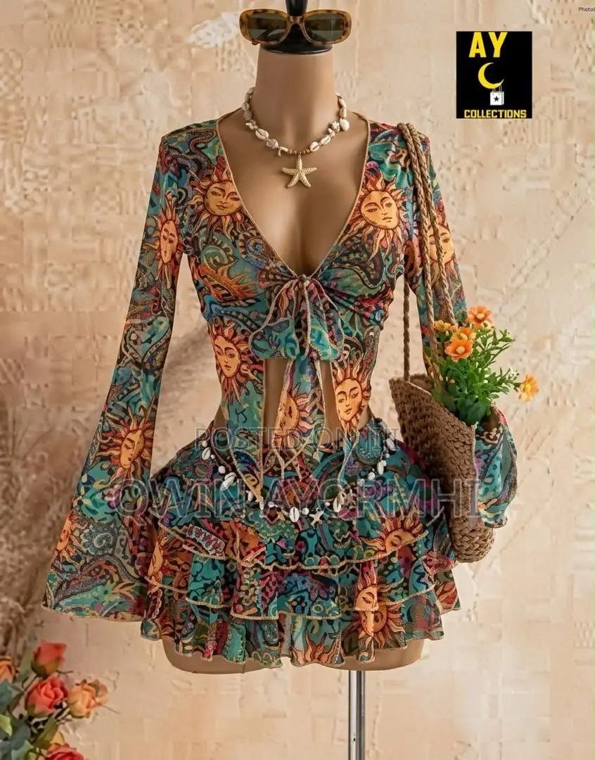 2Pcs Top and Skirt