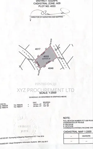 3,074 SQM Residential Land Guzape Main