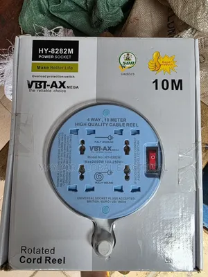 Quality VBT-AX Mega HY-8282M 4-Way 10-Meter Cord Reel Power Socket