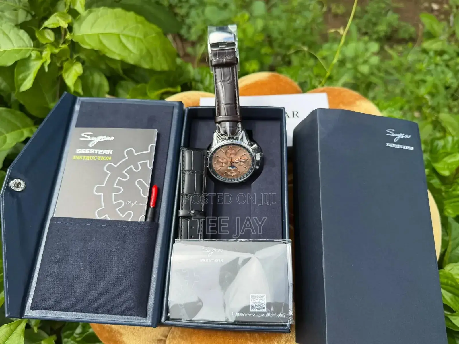 SUGESS Chronograph Watch ST1908 Swanneck Movement Mechanical Moonphase