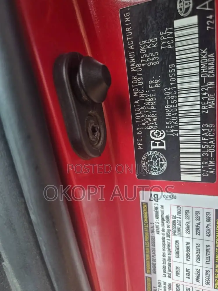 Toyota Matrix 2007 Red