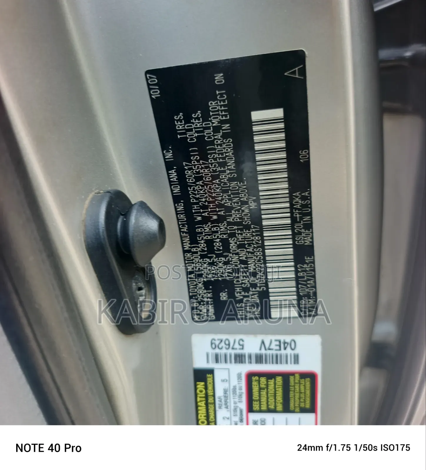 Toyota Sienna 2007 Silver