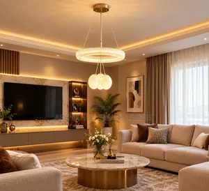 LED Pendant Light With Remote Control and 3-Color