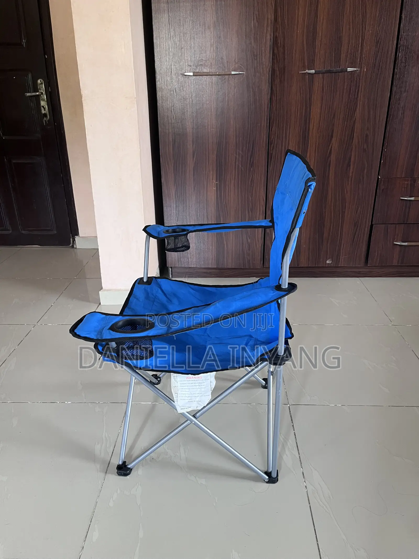 Foldable Camping/Beach Chair With Double Cup Holders