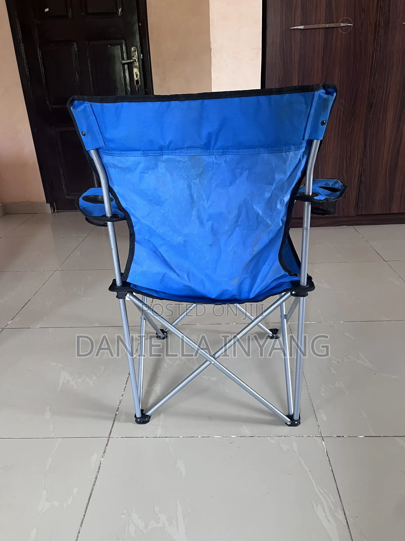 Foldable Camping/Beach Chair With Double Cup Holders