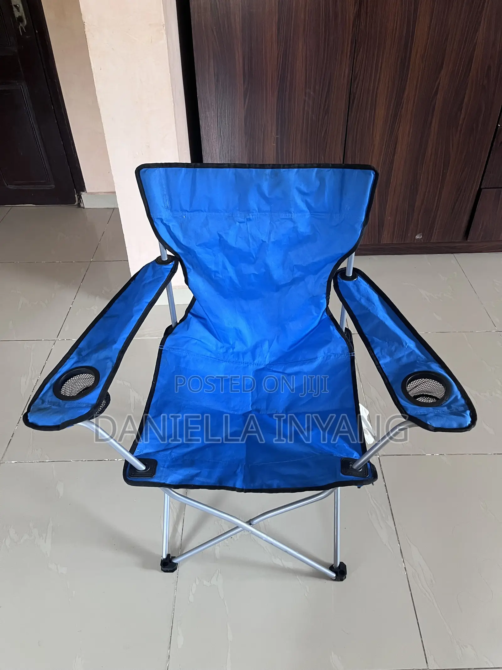Foldable Camping/Beach Chair With Double Cup Holders