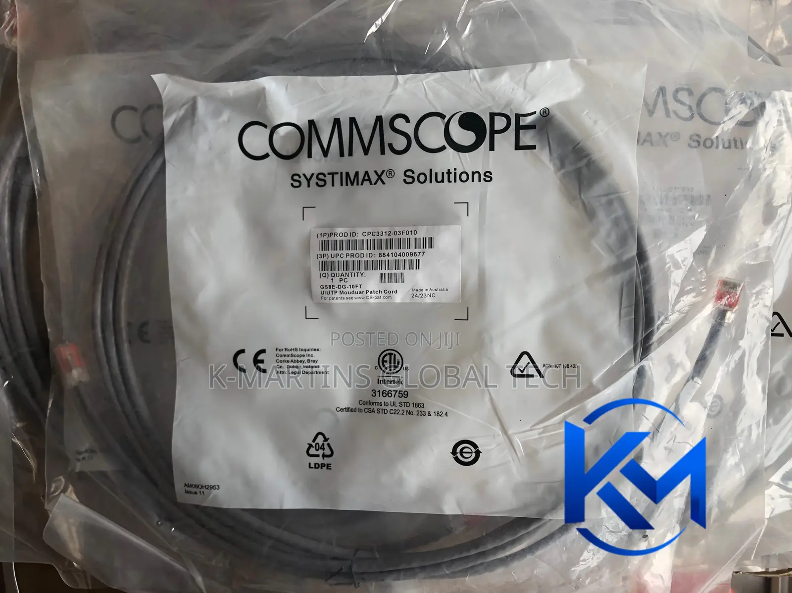 CommScope Cat6 Patch Cord 1m/3m/5m/10m/20m RJ45 Ethernet Network Cable