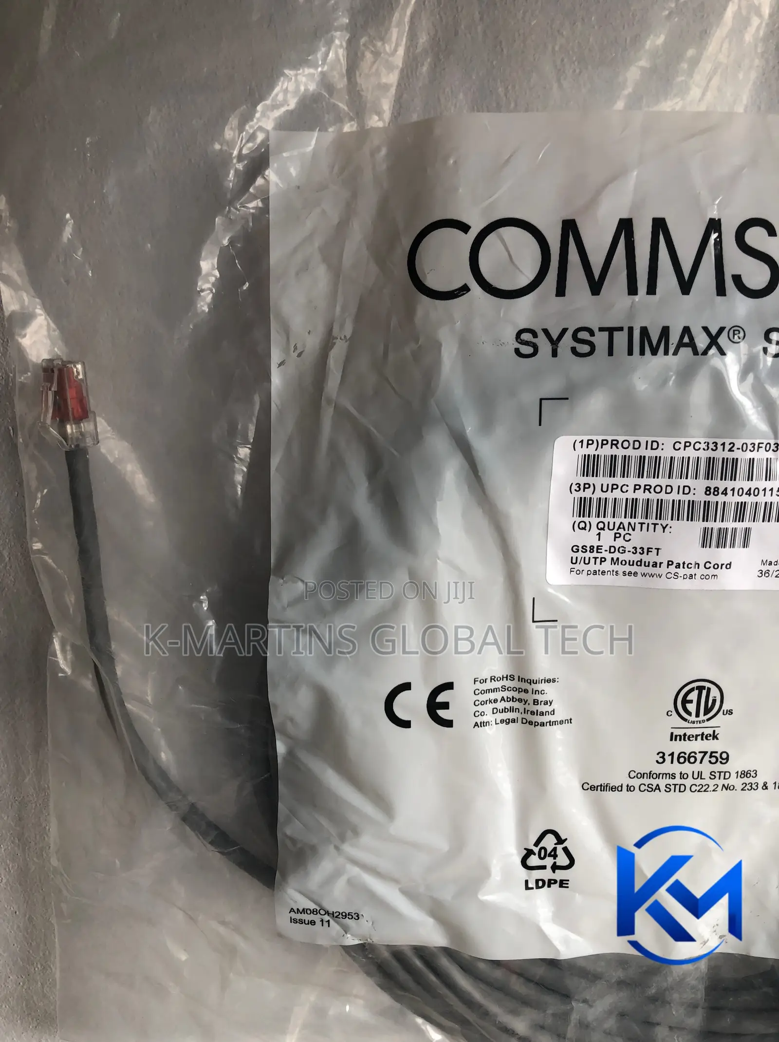 CommScope Cat6 Patch Cord 1m/3m/5m/10m/20m RJ45 Ethernet Network Cable